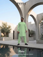 Pasha Premium | 100% Soft Egyptian Cotton | Luxurious Unstitched Fabric (Pista)
