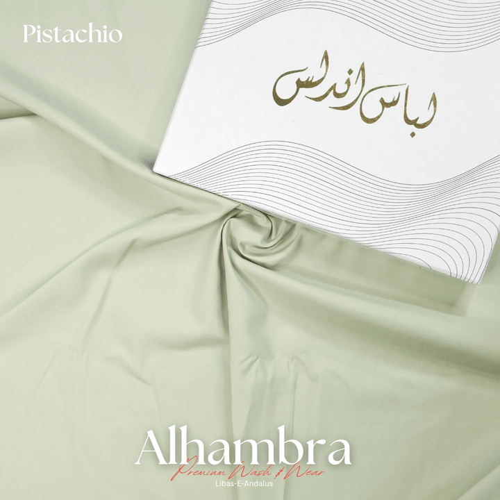 Alhambra Premium 4 Season Wash & Wear Suit (Pistachio) 4-Meter - Sultan Fabrics