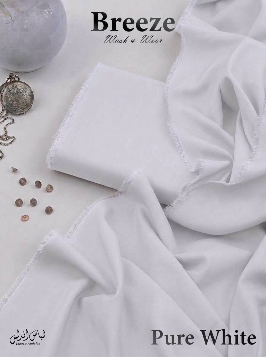 Breeze – Premium All Season Wash & Wear Fabric | Pure White