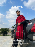Libas-e-Andalus | Plain 100% Acrylic Men Shawl (Raspberry)