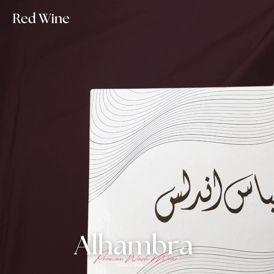 Alhambra Premium 4 Season Wash & Wear Suit (Red Wine) 4-Meter - Sultan Fabrics