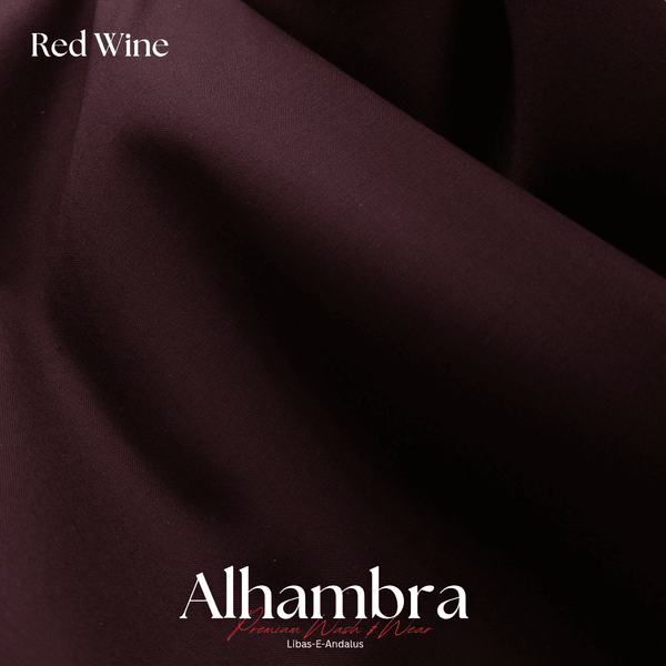 Alhambra Premium 4 Season Wash & Wear Suit (Red Wine) 4-Meter - Sultan Fabrics