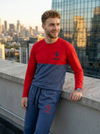 Ferrar Summer Jersey Tracksuit (Red & Gray)