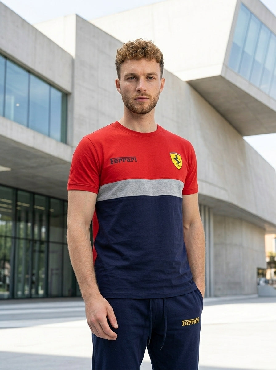 Ferrar Summer Jersey Tracksuit (Red & Navy)