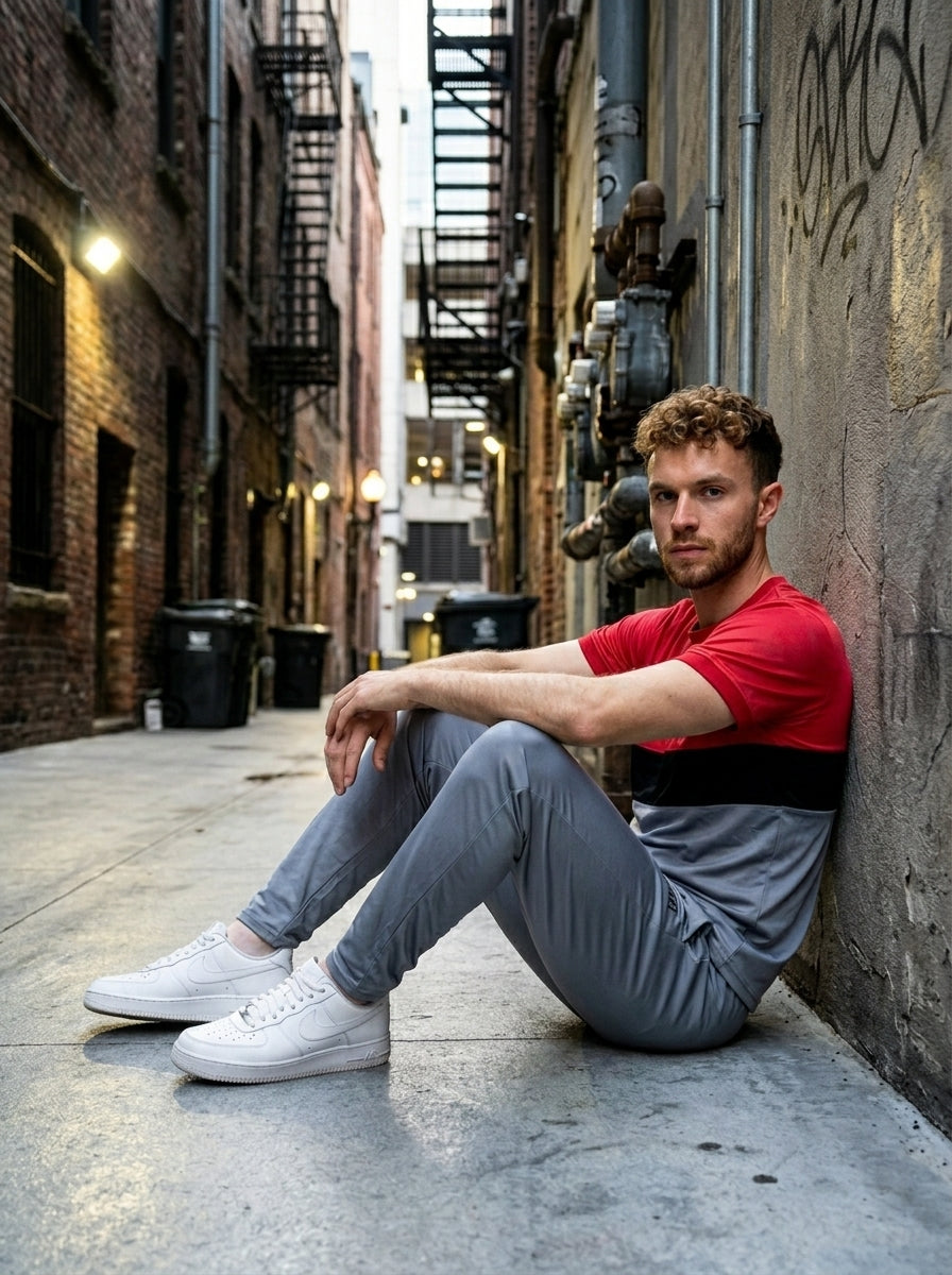 Ferrar Summer Dry-Fit Tracksuit (Red & Silver)