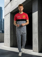 Ferrar Summer Dry-Fit Tracksuit (Red & Silver)