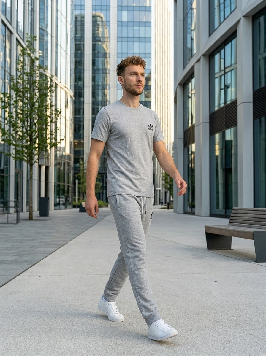 Adids Summer Jersey Tracksuit (Silver)