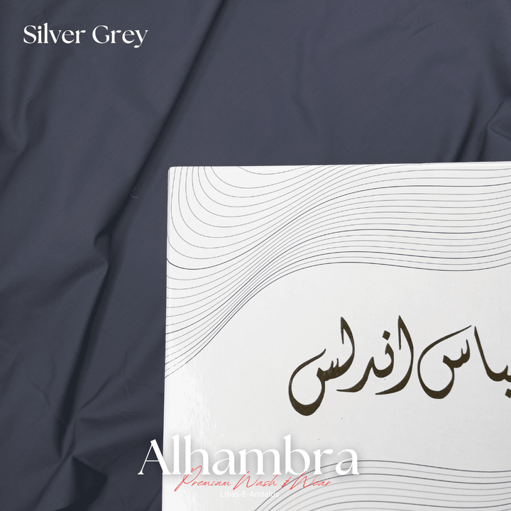 Alhambra Premium 4 Season Wash & Wear Suit (Silver Grey) 4-Meter - Sultan Fabrics