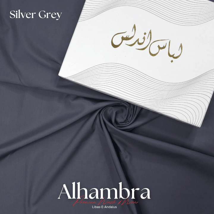 Alhambra Premium 4 Season Wash & Wear Suit (Silver Grey) 4-Meter - Sultan Fabrics