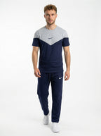 Nik Summer Jersey Tracksuit (Silver & Navy)