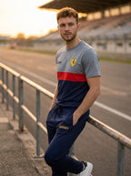 Ferrar Summer Dry-Fit Tracksuit (Silver & Navy)
