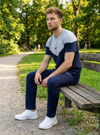 Nik Summer Jersey Tracksuit (Silver & Navy)