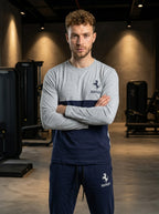 Ferrar Summer Jersey Tracksuit (Silver & Navy)