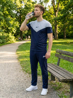 Nik Summer Jersey Tracksuit (Silver & Navy)