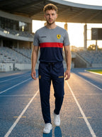 Ferrar Summer Dry-Fit Tracksuit (Silver & Navy)
