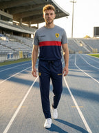 Ferrar Summer Dry-Fit Tracksuit (Silver & Navy)