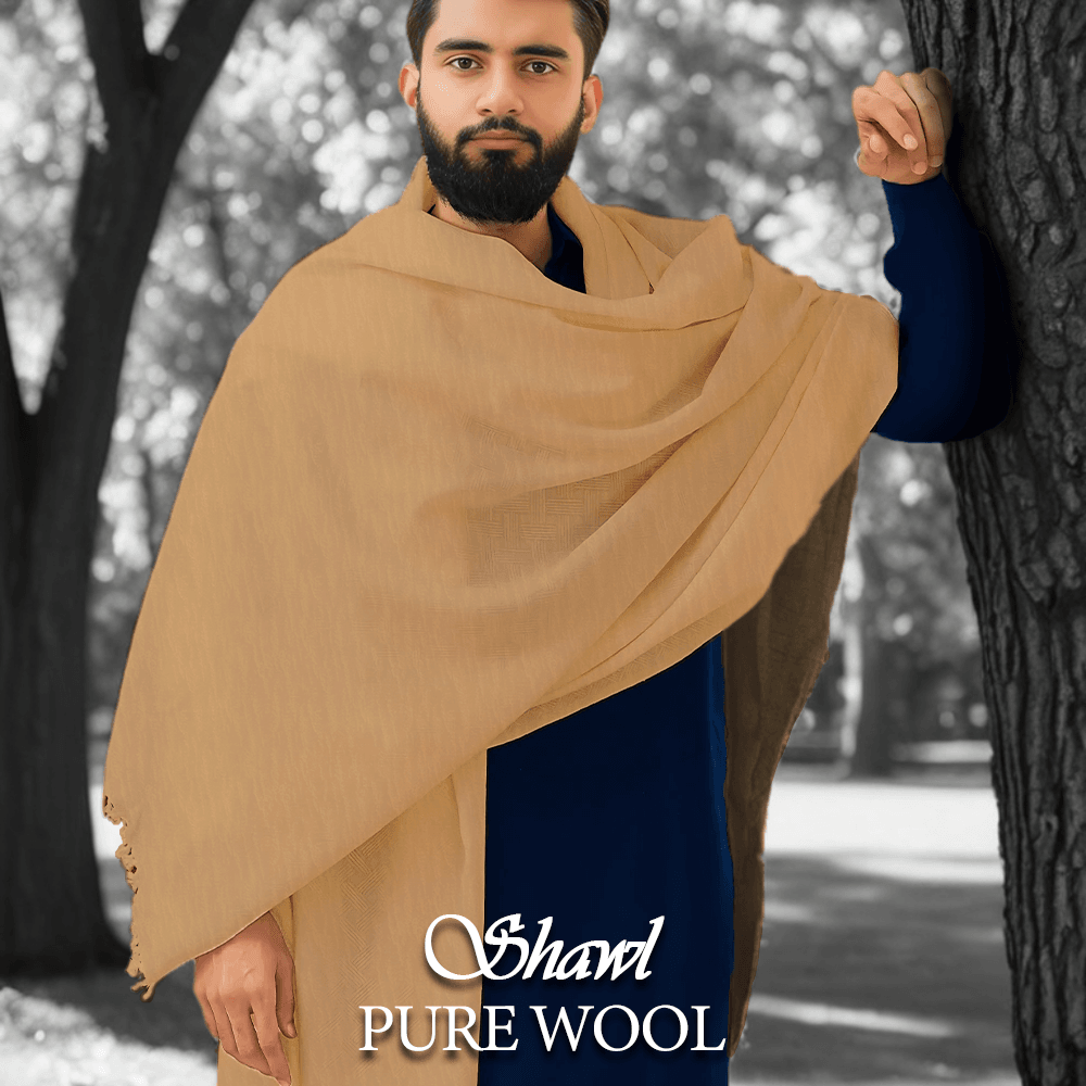 Libas-e-Andalus Pure Wool Shawl (Skin) - Sultan Fabrics