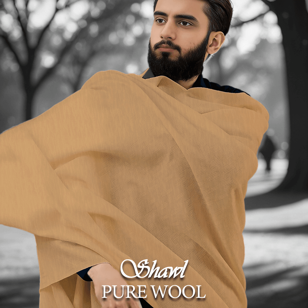 Libas-e-Andalus Pure Wool Shawl (Skin) - Sultan Fabrics