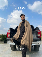 Libas-e-Andalus | Plain 100% Acrylic Men Shawl (Skin)