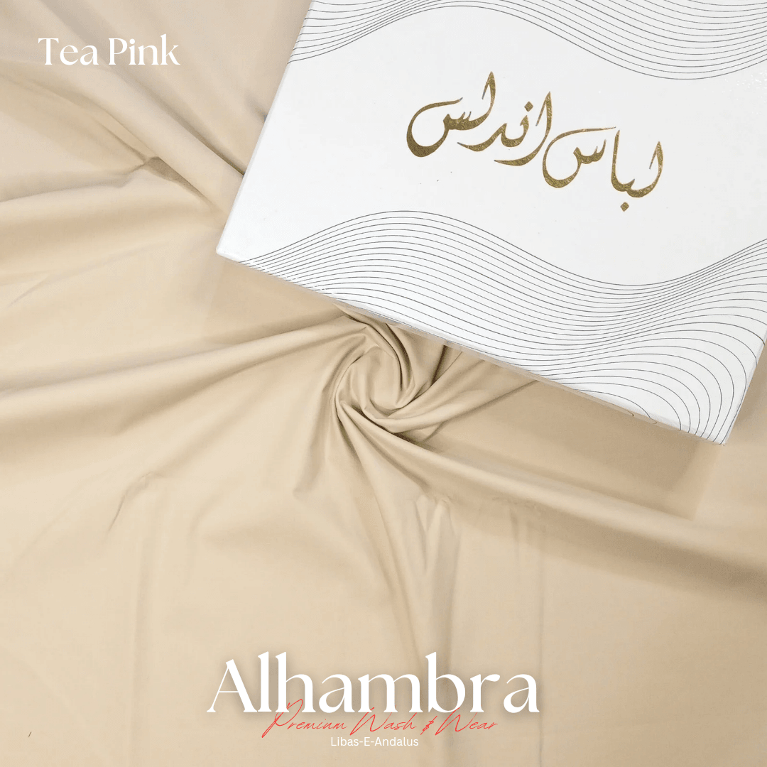 Alhambra Premium 4 Season Wash & Wear Suit (Tea Pink) 4-Meter - Sultan Fabrics