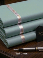 Pasha Premium | 100% Soft Egyptian Cotton | Luxurious Unstitched Fabric (Teal Green)
