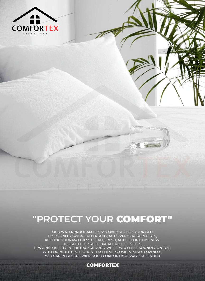 Comfortex Water Proof Mattress Protector | King Size | White