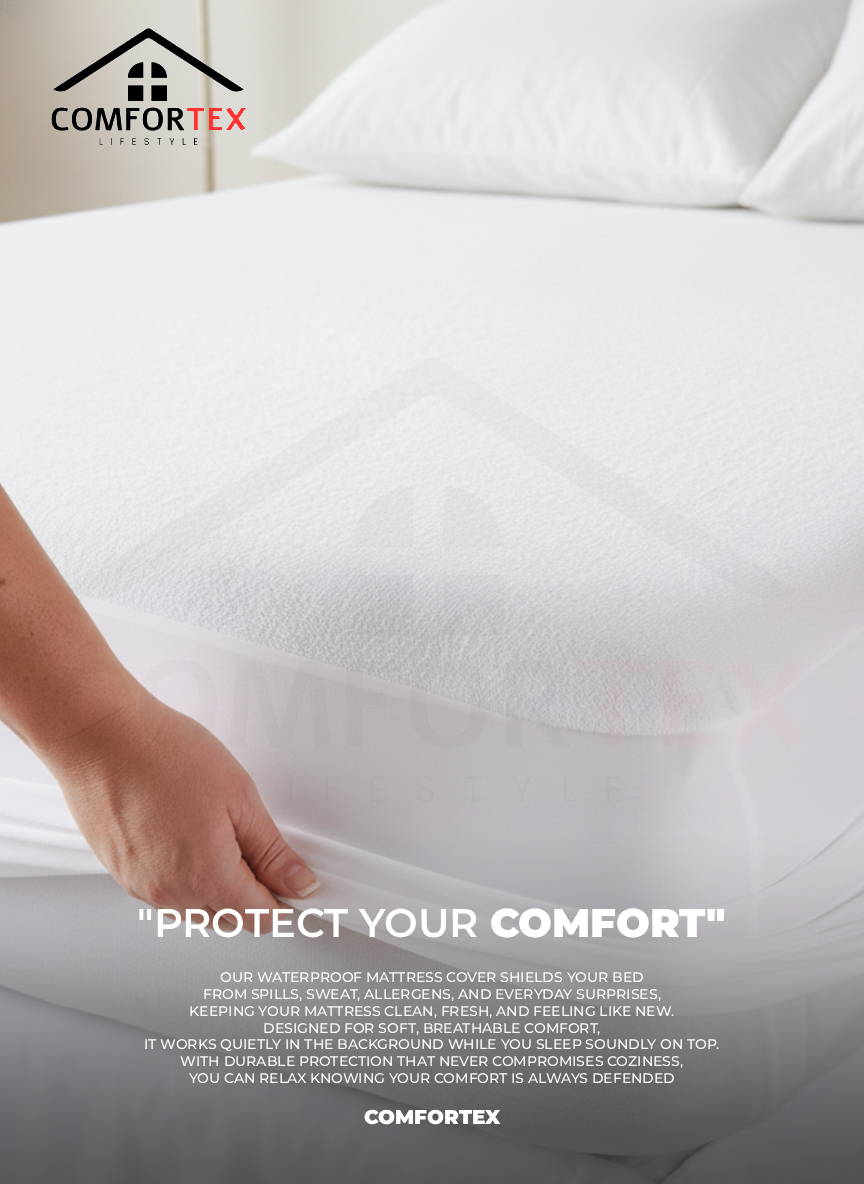 Comfortex Water Proof Mattress Protector | King Size | White