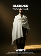 Libas-e-Andalus Blended Wool Shawl (White)