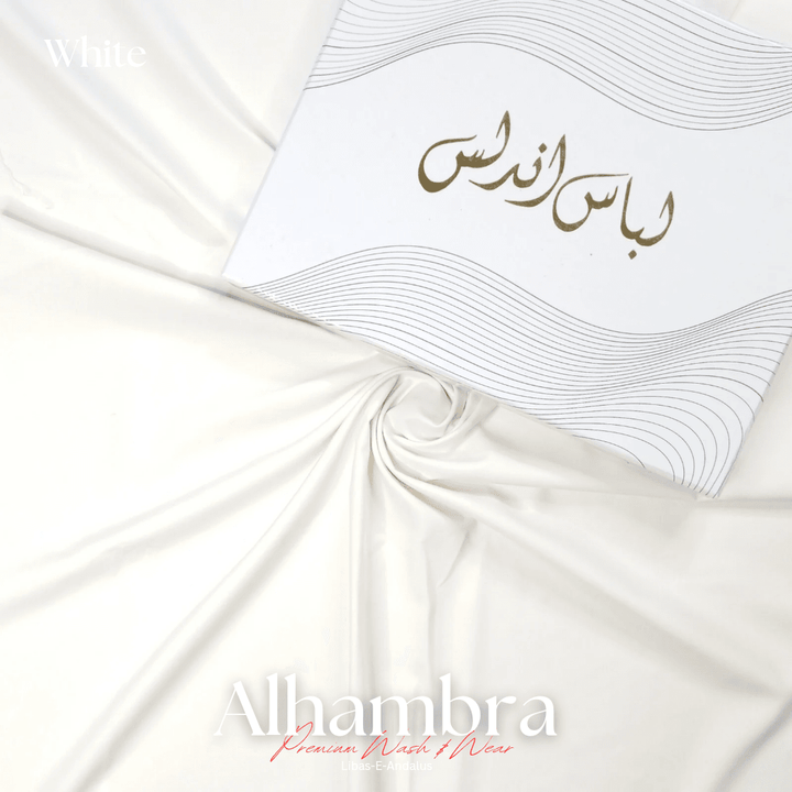 Alhambra Premium 4 Season Wash & Wear Suit (White) 4-Meter - Sultan Fabrics