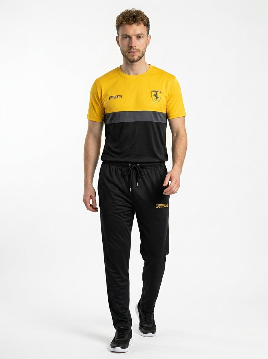 Ferrar Summer Dry-Fit Tracksuit (Yellow & Black)
