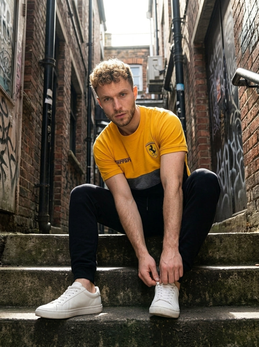 Ferrar Summer Jersey Tracksuit (Yellow & Black)