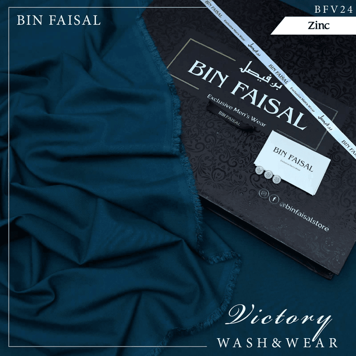 Bin Faisal Victory Wash & Wear (Zinc) BFV-24 - Sultan Fabrics