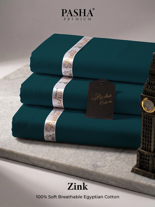 Pasha Premium | 100% Soft Egyptian Cotton | Luxurious Unstitched Fabric (Zink)