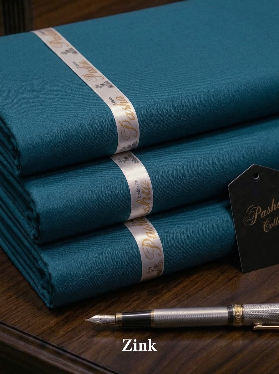Pasha Premium | 100% Soft Egyptian Cotton | Luxurious Unstitched Fabric (Zink)