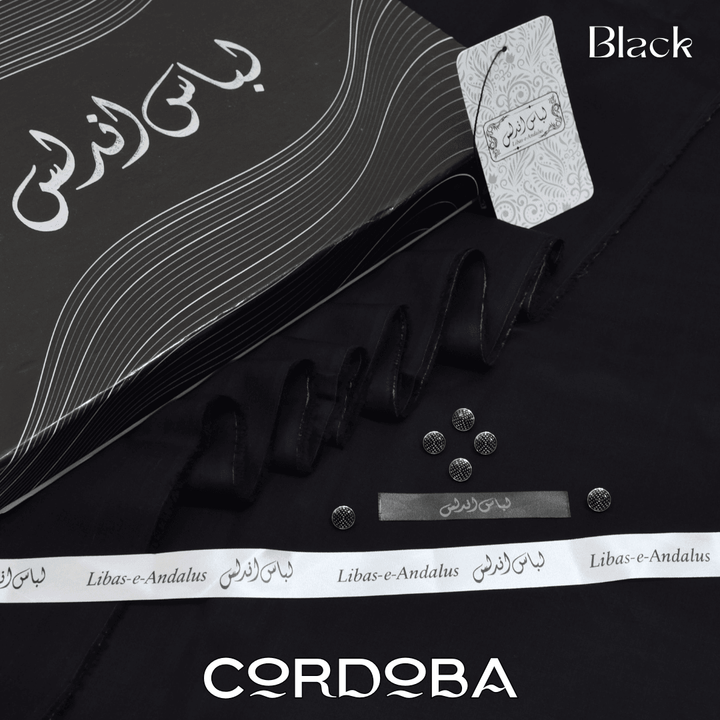 Cordoba Soft Luxurious Cotton (Black) - Sultan Fabrics