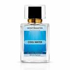 Perfume bottle labeled 'Cool Water' by Scent Master on a white background