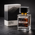 Scent Master Dark Smoke perfume bottle and packaging on a dark surface