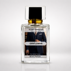 Perfume bottle labeled 'Scent Master Gentleman' on a white background