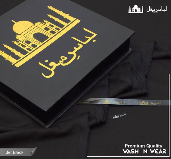 Libas-e-Mughal All Season Egyptian Wash & Wear (Jet Black) - Sultan Fabrics