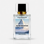 Perfume bottle labeled 'Silver Mountain' by Scent Master on a white background